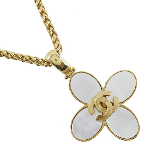 CHANEL Gold Plated A20V COCO Mark Faux Pearl Swing Chain Pierce Accessories AB0672 gold